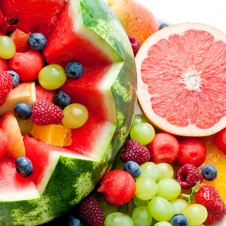 fruit salad in water melon